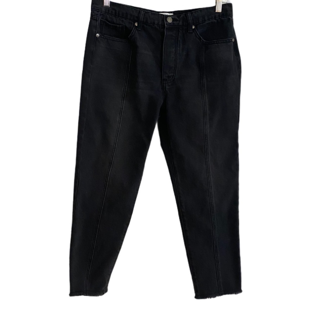 Forever 21 black front seam frayed hem jeans 29